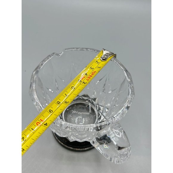 Val St Lambert Cut Crystal Creamer Silver Plate Made in Italy Crystal " Nicole" - Picture 11 of 12
